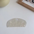 Elegant semi-circular acetate hair comb with a pearlescent white shimmering finish - 12cm x 5.5cm / Mermaid Iridescent