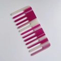Peigne à dents larges en acétate avec dégradé de rayures rouge rose et blanc crème - Dégradé Blanc Rouge