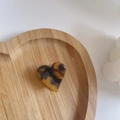 Pince à cheveux cœur en acétate avec motif écaille de tortue ambre et marron - Imprimé léopard