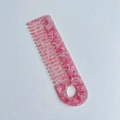 Pink marble acetate hair comb with wide teeth and a convenient hanging hole - Acetate 15cm*4cm / Snowflake Pink (5#)