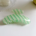 Pinza para el pelo grande a rayas verde claro hecha de acetato translúcido de alta calidad - 3# Cian Colorido