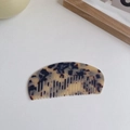 Fashionable tortoise shell acetate semi-circle hair comb with anti-static styling design - 12cm x 5.5cm / Light Leopard