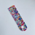 Colorful acetate hair comb with wide teeth and floral marble texture on white background - Acetate 15cm*4cm / Colorful (2#)