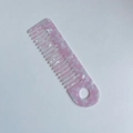 Pink and white marble acetate wide-tooth comb with hanging hole for hair styling - Acetate 15cm*4cm / Pink White (3#)