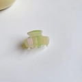 Pinza para el pelo minimalista de ácido acético verde claro con acabado perlado - Pinza Pequeña para el Cabello