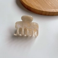 Elegante molletta per capelli in acetato crema con finitura perlata da donna - Beige