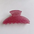 Eleganter pinkfarbener Haarklammer-Clip mit silbernem Glitzer für Damenfrisuren - 9cm / Rosa