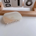 Elegant cream white acetate hair claw clip with French Barrette lettering for women - Dumpling Claw Clip