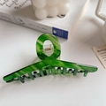 Grüne Acetat-Haarklammer mit weißem Marmormuster und handgefertigter Logo-Gravur - Überkreuzform 10.6cm*5cm