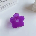 Elegante molletta per capelli a fiore viola traslucida per acconciature in stile coreano - Viola fluorescente
