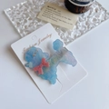 Fermaglio per capelli a barboncino blu con fiocco rosa e piccoli cristalli - Blu