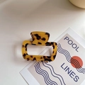 Pinza para el pelo rectangular de acetato con estampado de carey y diseño hueco chic - Leopardo (6.5cm)