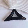 Elegante molletta per capelli a triangolo nera in acetato con scritta Barrette La France - Nero