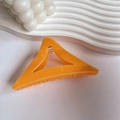 Grande molletta per capelli arancione in acetato con design a triangolo stile francese - Arancione