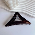 Grande pince à cheveux triangle écaille de tortue foncée avec texte doré Barrette La France - Café Foncé
