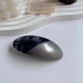 Gray acetate hair claw with marble texture and metallic silver finish contrast - Spring Clips