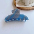 Minimalistische grote acetaat haarklem met blauw en wit marmerpatroon ontwerp - 1# Diagonaal Blauwgrijs