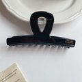 Glänzende schwarze französische Haarklammer mit goldenem Barrette La France Schriftzug - Schwarz