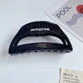 Pinza per capelli in acetato nero stile francese con scritta Barrette La France dorata - 9.5cm*4cm / Nero
