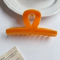 Elegant orange tortoise shell claw clip for women featuring French barrette lettering - Orange