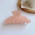 Elegant pale pink marble acetate hair claw clip for women with a pearlescent finish - 6# Jelly Pink