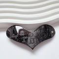 Pince à cheveux cœur noir scintillant avec inscription Laromm pour femmes - Noir Scintillant