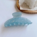 Minimalist light blue marble textured acetate claw clip for women's hair styling - 7# Jelly Blue