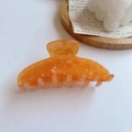Classic bright orange acetate hair claw clip with marble texture and semicircle design - 9# Jelly Orange