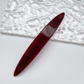 Elegante fermaglio per capelli in acetato bordeaux con scritte francesi dorate lucide - 11cm x 1,5cm / Ovale Rosso Vino