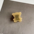Mini amber acetate bear hair claw clip with a glossy finish and handmade engraving - 2.5cm / Yellow