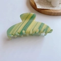 Green and yellow striped acetate hair claw clip for elegant women styling - 17# Diagonal Yellow Green