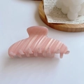 Pink acetate hair claw clip with elegant marble texture and vertical striped design - 18# Diagonal Pink