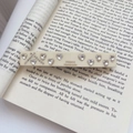Barrette en acétate blanc crème avec strass en cœur et lettrage France Handmade - Style Strass Cœur Français / Grand / Blanc