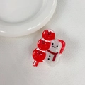Pinza per capelli natalizia con design a pupazzo di neve e sfere rosse in acetato - Pupazzo di Neve Ciliegia