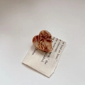 Mini heart acetate hair claw with brown tortoise pattern and gold frame handmade logo - 5# Brown Marble Heart Style (2.5cm)