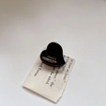 Mini heart-shaped dark brown acetic acid hair claw clip with golden handmade logo - 7# Chocolate Deep Brown Heart Style (2.5cm)