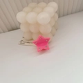 Molletta per capelli a stella rosa in acetato con strass e incisione Lar - Forma a Stella (lar.) / Stella Rosa