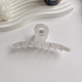 White acetate claw clip with colorful rhinestones and gold Barrette la France text - White Letter Crossed
