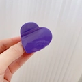 Pinza para el pelo en forma de corazón morado brillante de acetato para mujer tamaño medio - Morado