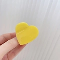 Pince à cheveux douce en forme de cœur jaune vif en acétate avec finition brillante - Jaune