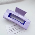 Large rectangular light purple and dark blue acetate hair claw clip in sweet Korean style - Purple & Blue