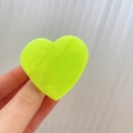 Pince à cheveux cœur vert néon en acétate avec finition résine brillante pour femme - Vert Fluorescent