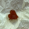 Handmade amber tortoiseshell acetate heart hair claw clip with vintage aesthetic - 32# Amber Tortoise Heart Style