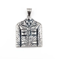 Retro stainless steel military jacket pendant necklace with vintage silver finish for men - Pendant Only (Without Chain)