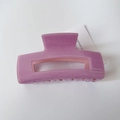 Molla per capelli Y2K in acetato viola glitterato con logo France handmade e argento - Rettangolo / 10 cm * 5 cm / Rosa
