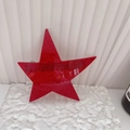 Red glitter star hair claw clip with vibrant dopamine aesthetic for back of head styling - Glitter Red