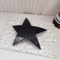 Star-shaped hair claw clip in sparkling black stardust resin for elegant styling - Glitter Black