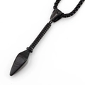 Gothic style black stainless steel spearhead pendant necklace with box chain for men - Black Pendant With Box Chain