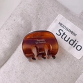 Mini amber acetate heart claw clip with gold French Barrette text for women - 38# Amber Vintage Fat M-Claw Style (2.5cm)