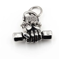 Hip hop dumbbell fist pendant necklace in silver stainless steel for fitness lovers - Pendant Only (Without Chain)